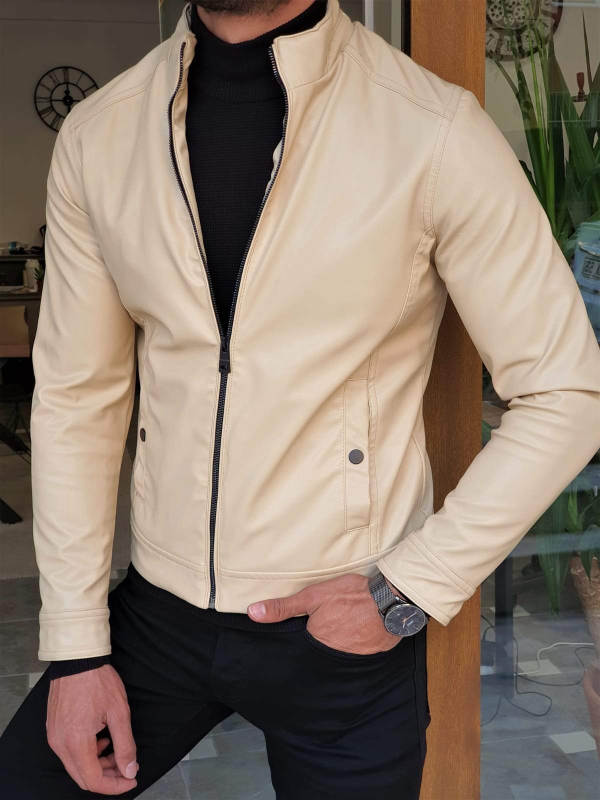 Cambridge Beige Slim Fit Jacket