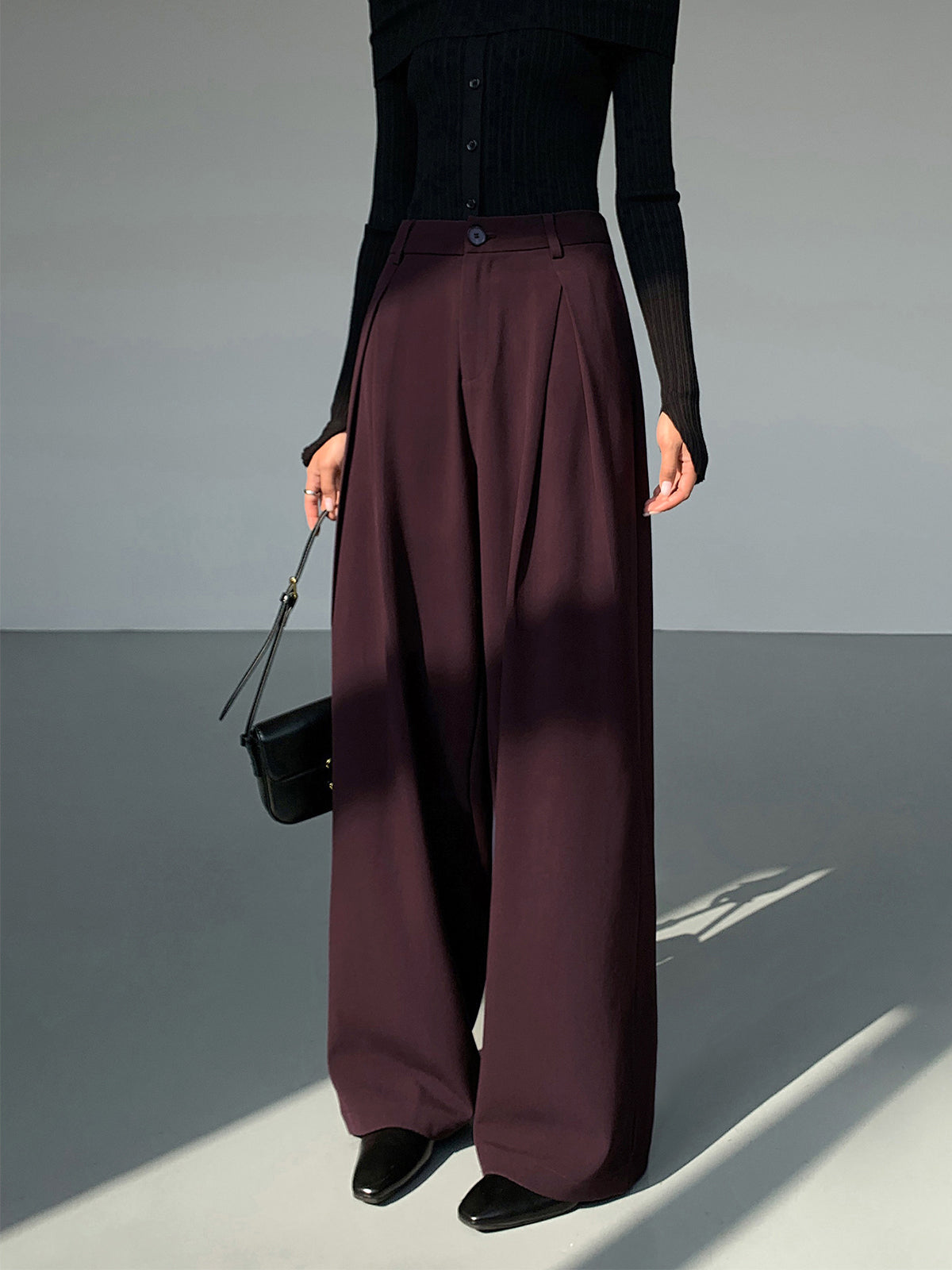 Casual Pleated Wide Leg Pants