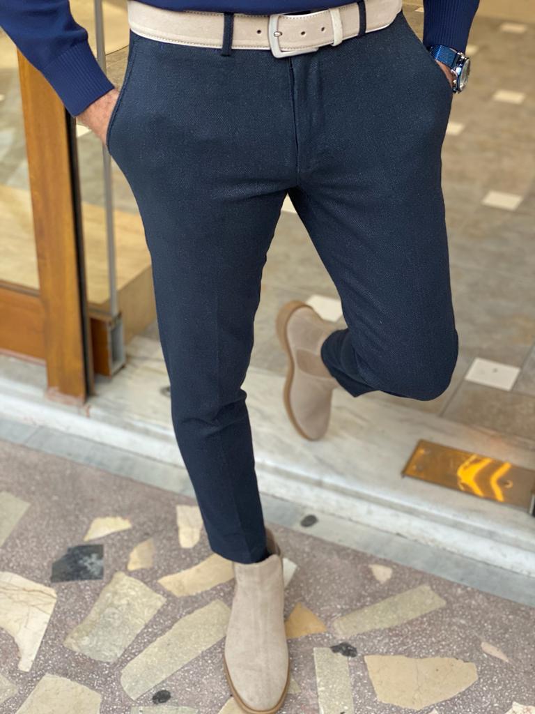 Genoa Dark Blue Slim Fit Pants