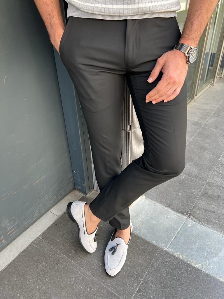 Elys Black Slim Fit Pants