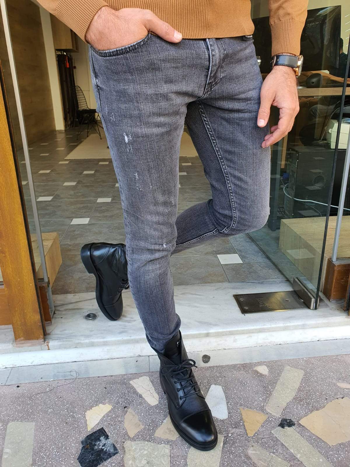 Kiel Dark Gray Slim Fit Pants