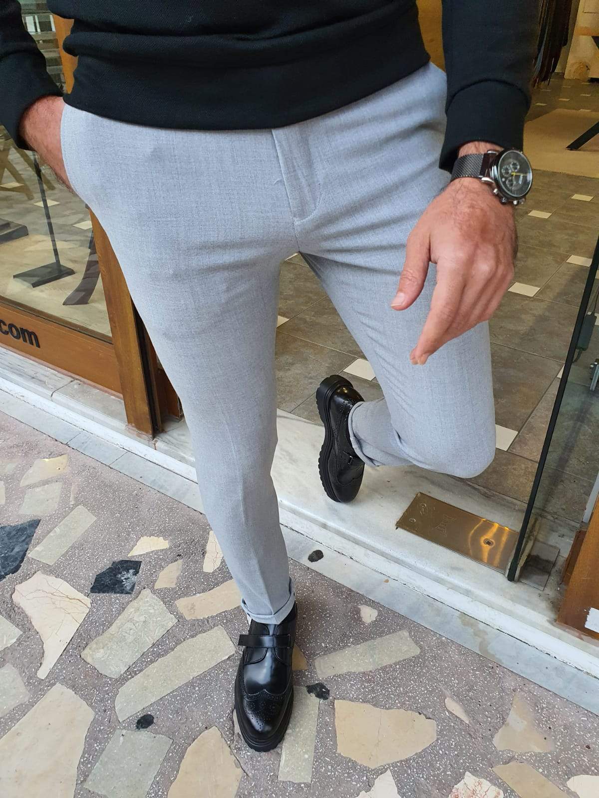 Bern Gray Slim Fit Pants