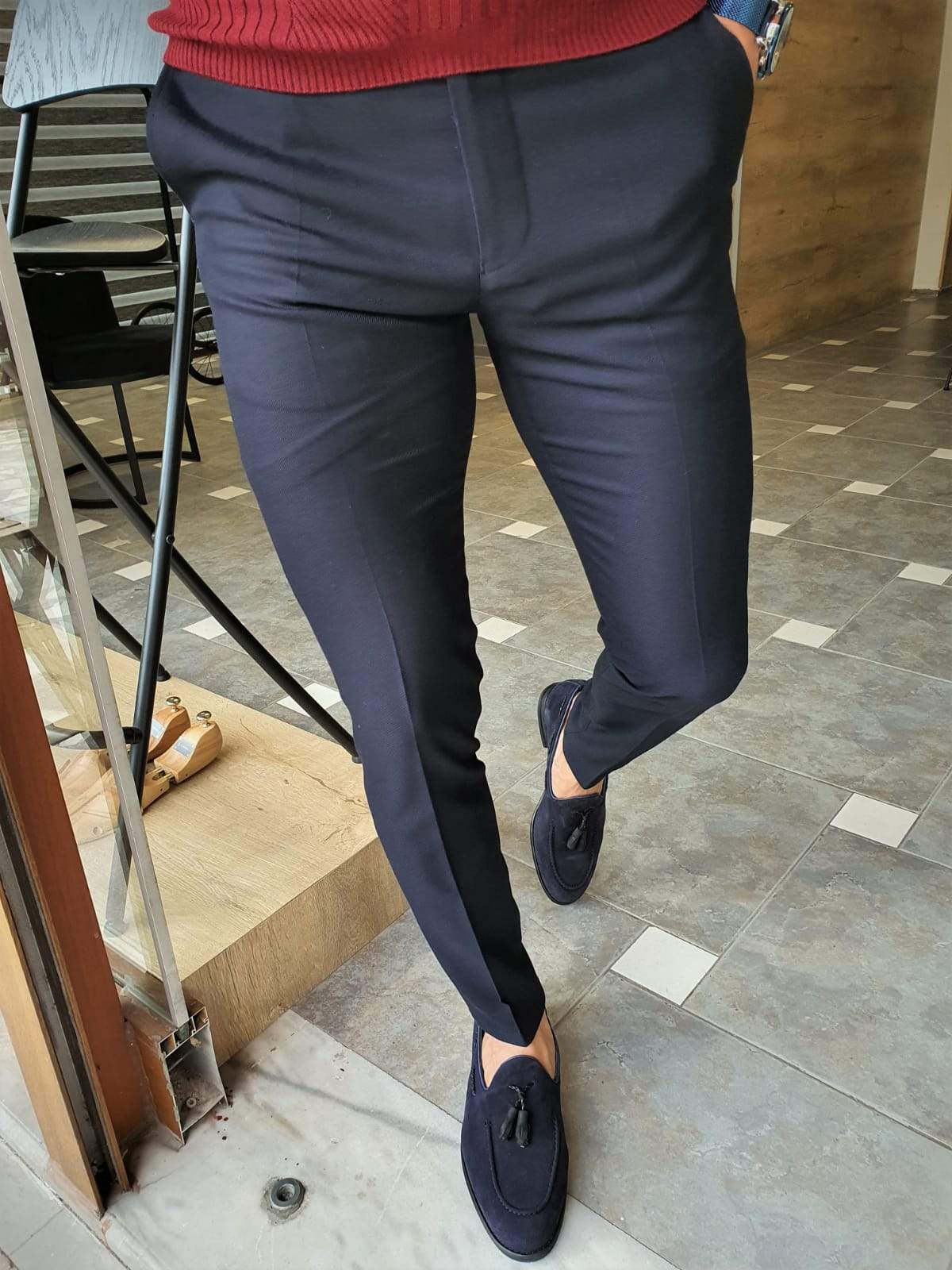 Cambridge Navy Blue Slim Fit Pants