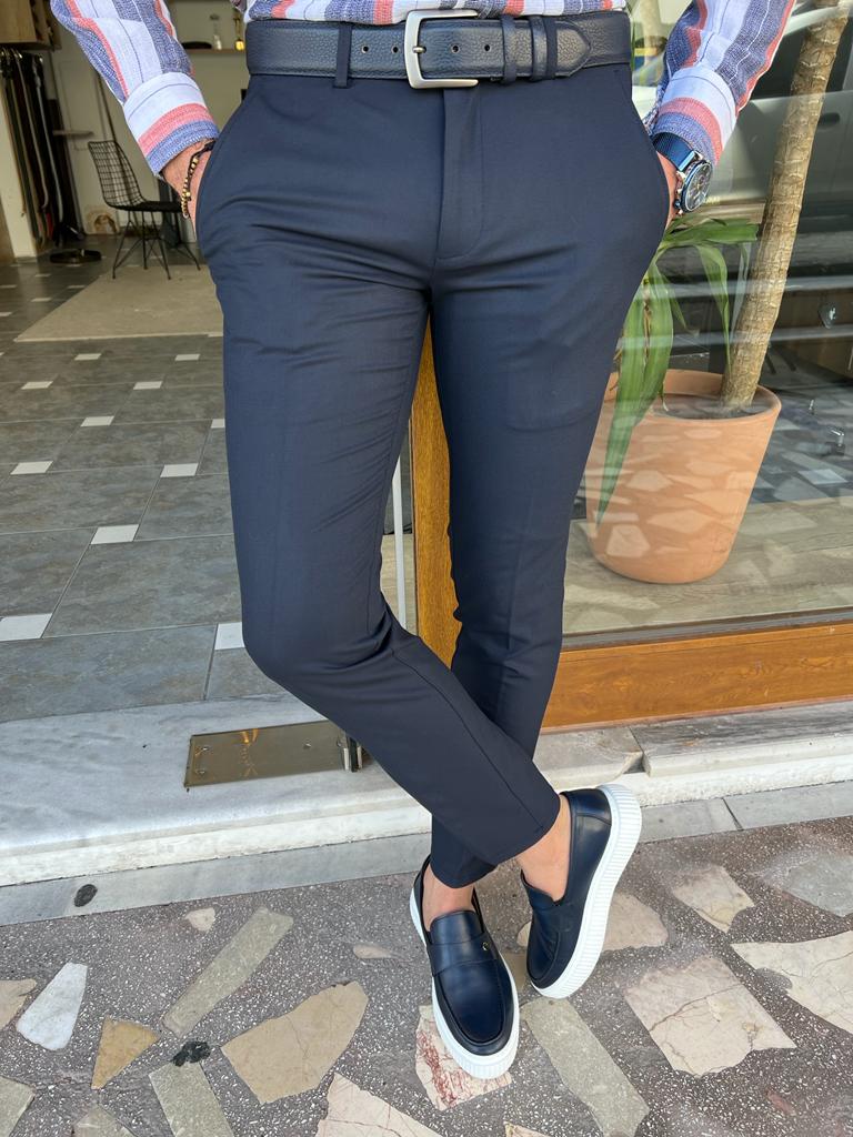 Bern Dark Blue Slim Fit Pants