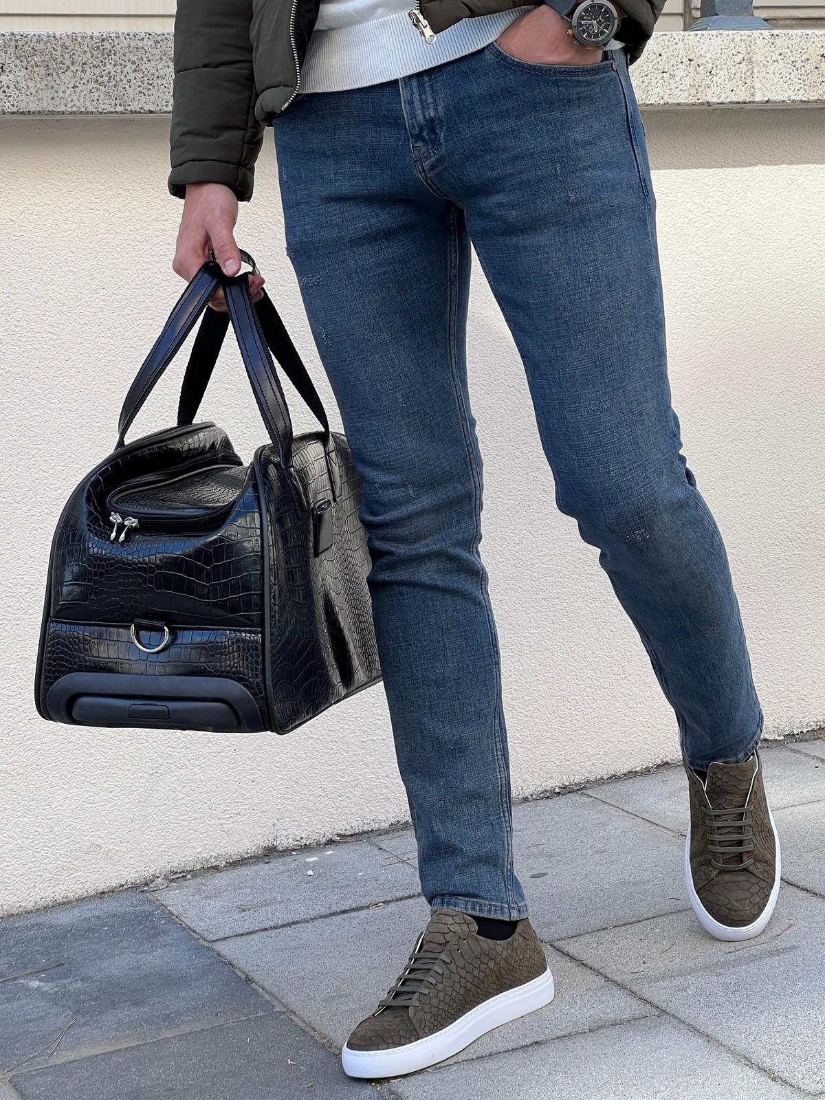 Burano Khaki Slim Fit Jeans