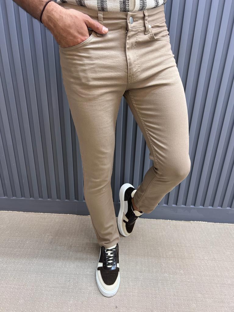 Colo Beige Slim Fit Pants