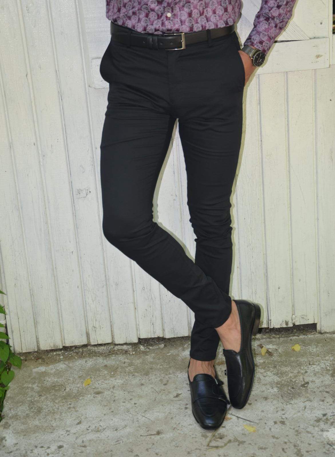 Avila Black Slim Fit Pants