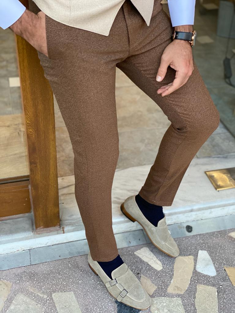Augusta Brown Slim Fit Trousers
