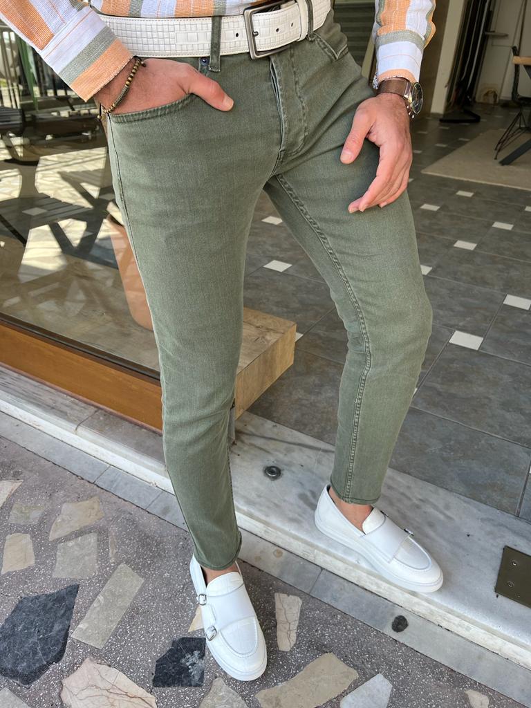 Bern Khaki Slim Fit Jeans