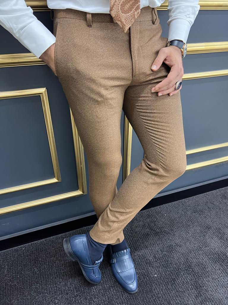 Lucerne Camel Slim Fit Trousers