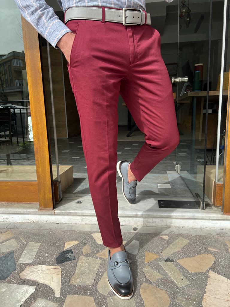 Firenze Claret Red Pants