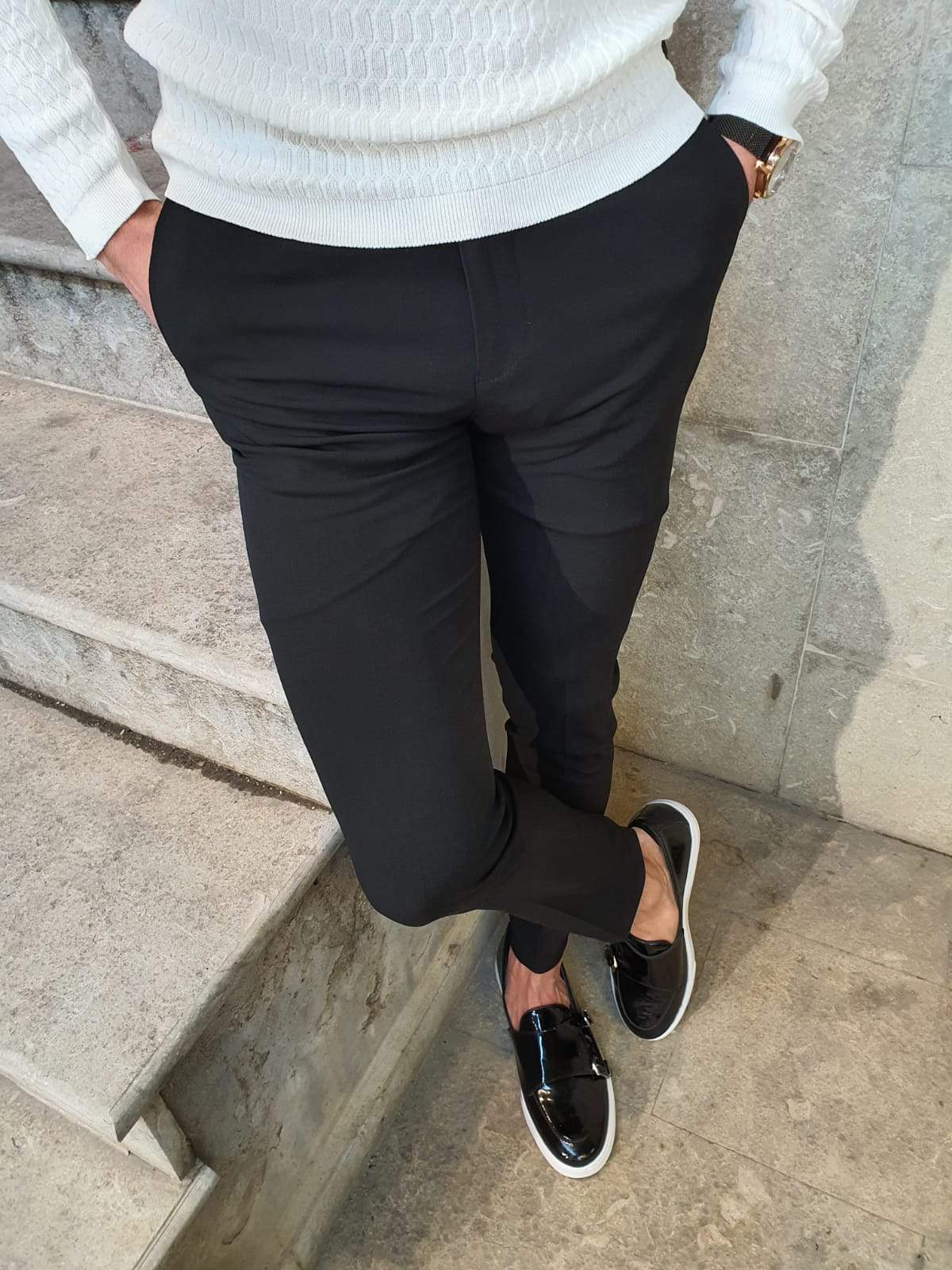 Elmore Black Super Slim Fit Pants