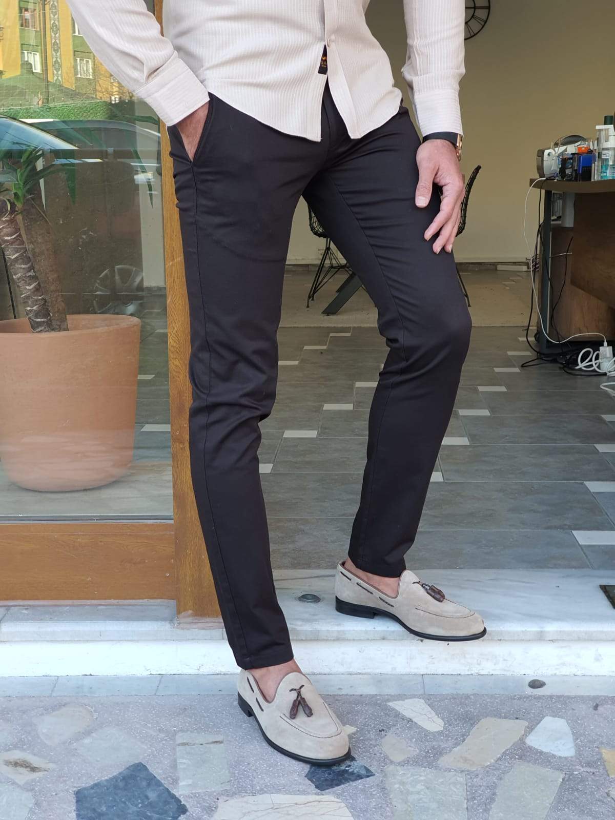 Geneva Black Slim Fit Pants