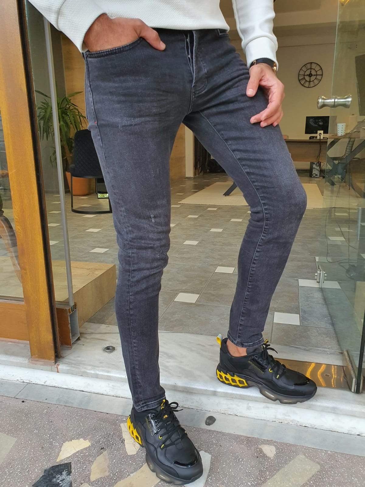 Cologne Black Slim Fit Pants