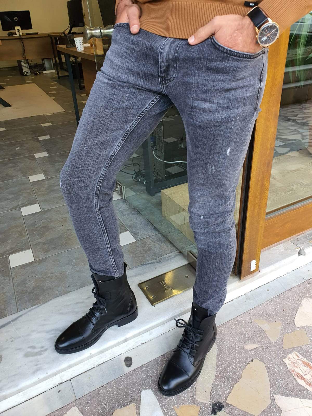 Kiel Dark Gray Slim Fit Pants