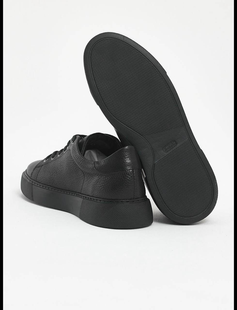 Black Leather Sneakers