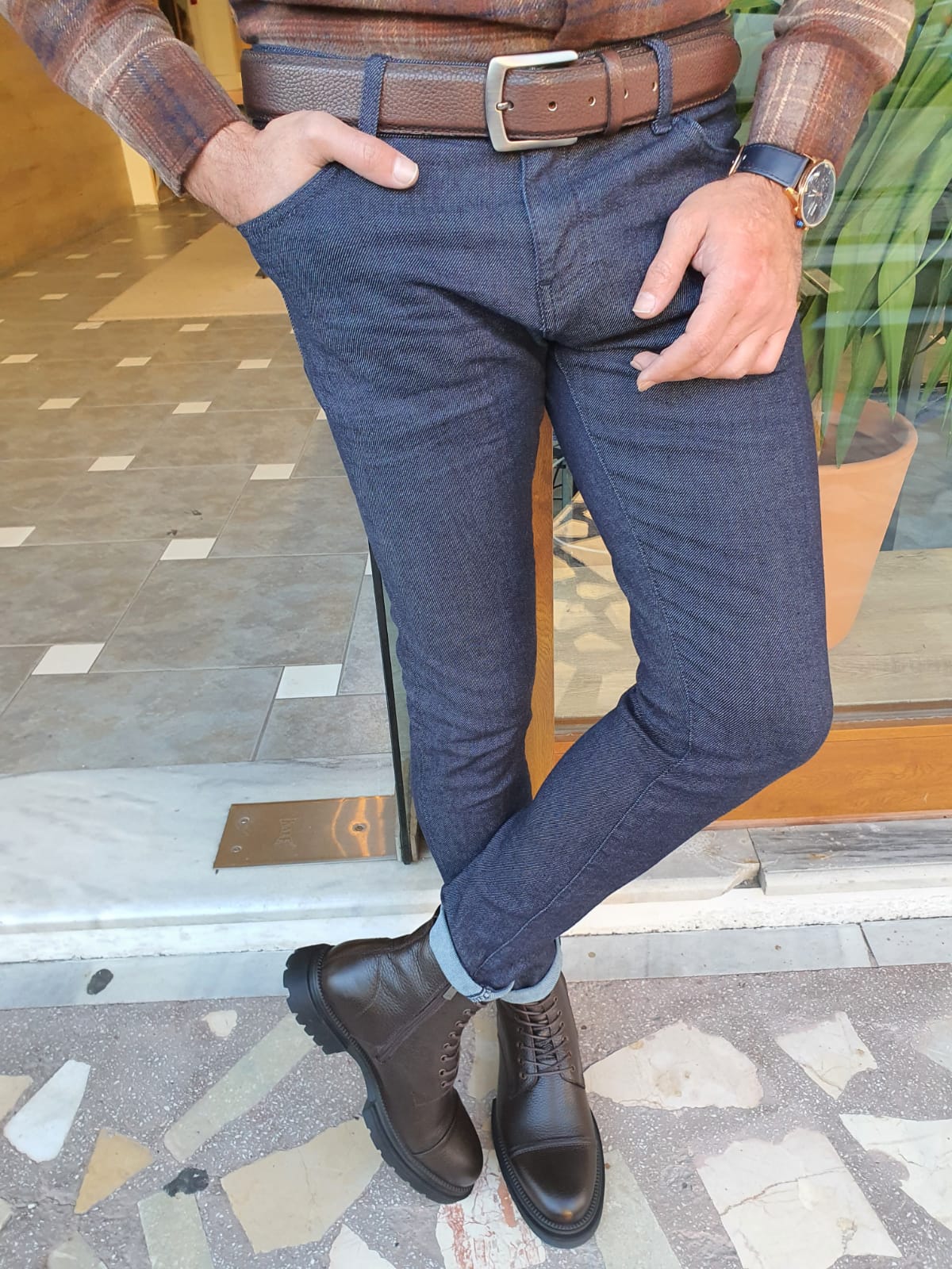 Brugg Dark Blue Slim Fit Jeans