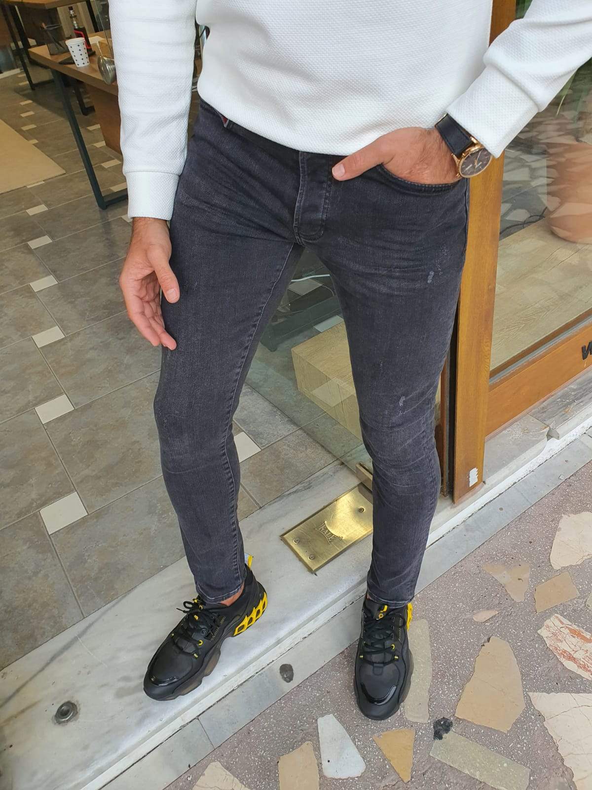 Cologne Black Slim Fit Pants
